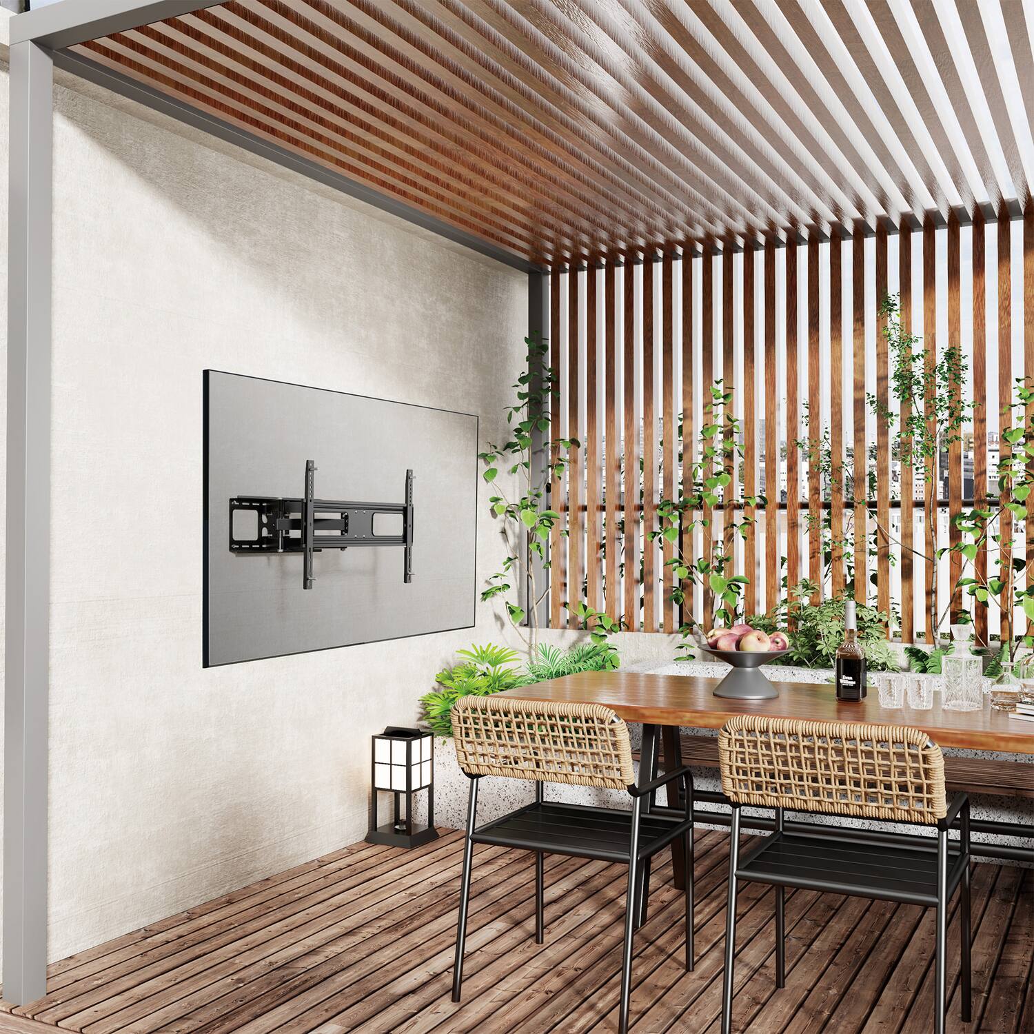 Alt View 6. Manhattan - Full-Motion TV Wall Mount for 37" to 86" TVs, 600 x 400 Max VESA, Holds up to 110 Lbs, Outdoor - Black.