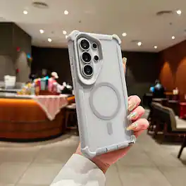 UUCOVER - For Samsung Galaxy S26 Ultra Magnetic Case Compatible with Magsafe Detachable 2 in1 Shockproof Frame Glitter Clear Cover - Gray