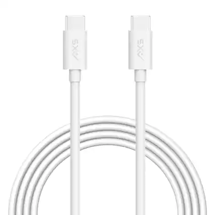Front. AXS - PROCharge Cable USB-C to USB-C 4FT - White.