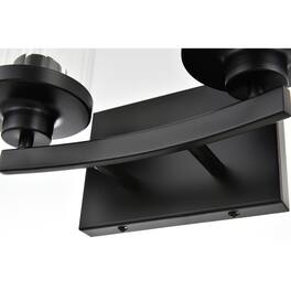 Living District - Saanvi 2 light Bath Sconce - Black And Clear