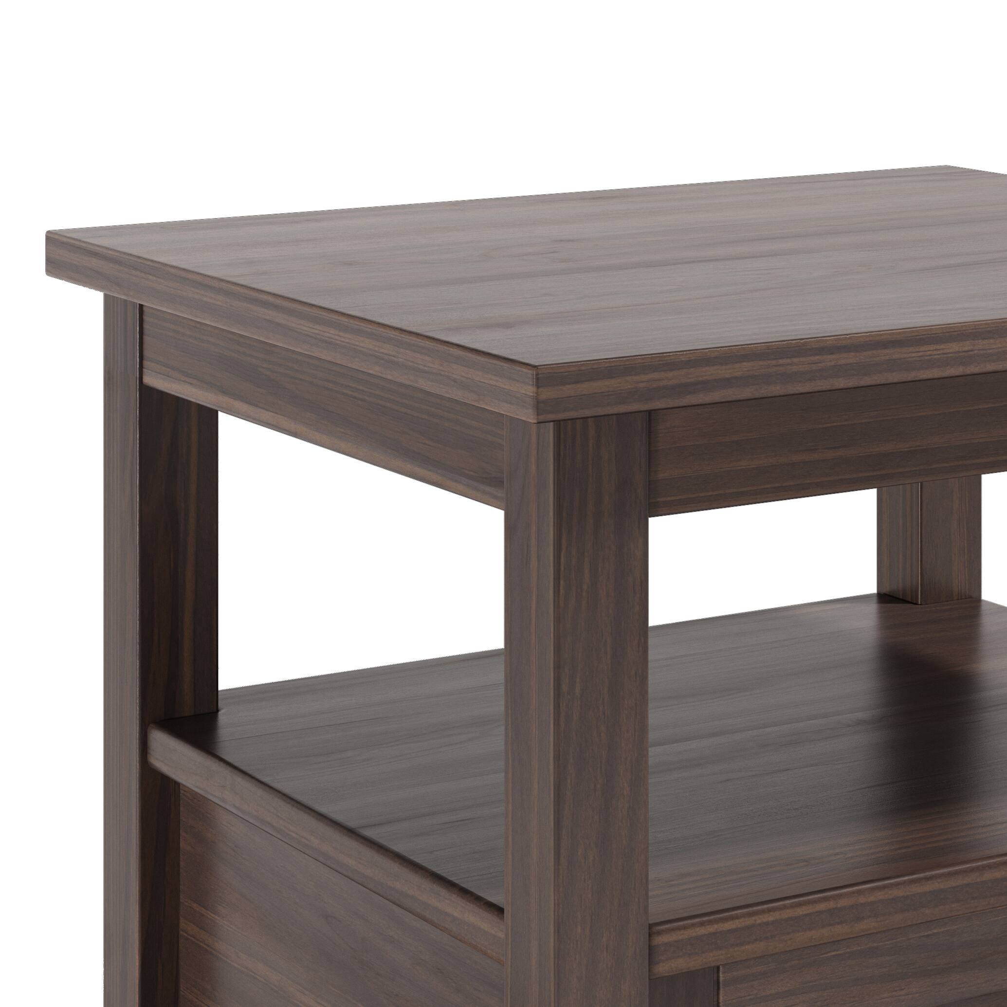 Alt View 1. Simpli Home - Warm Shaker 20 inch End Table (Set of 2) - Warm Walnut Brown.