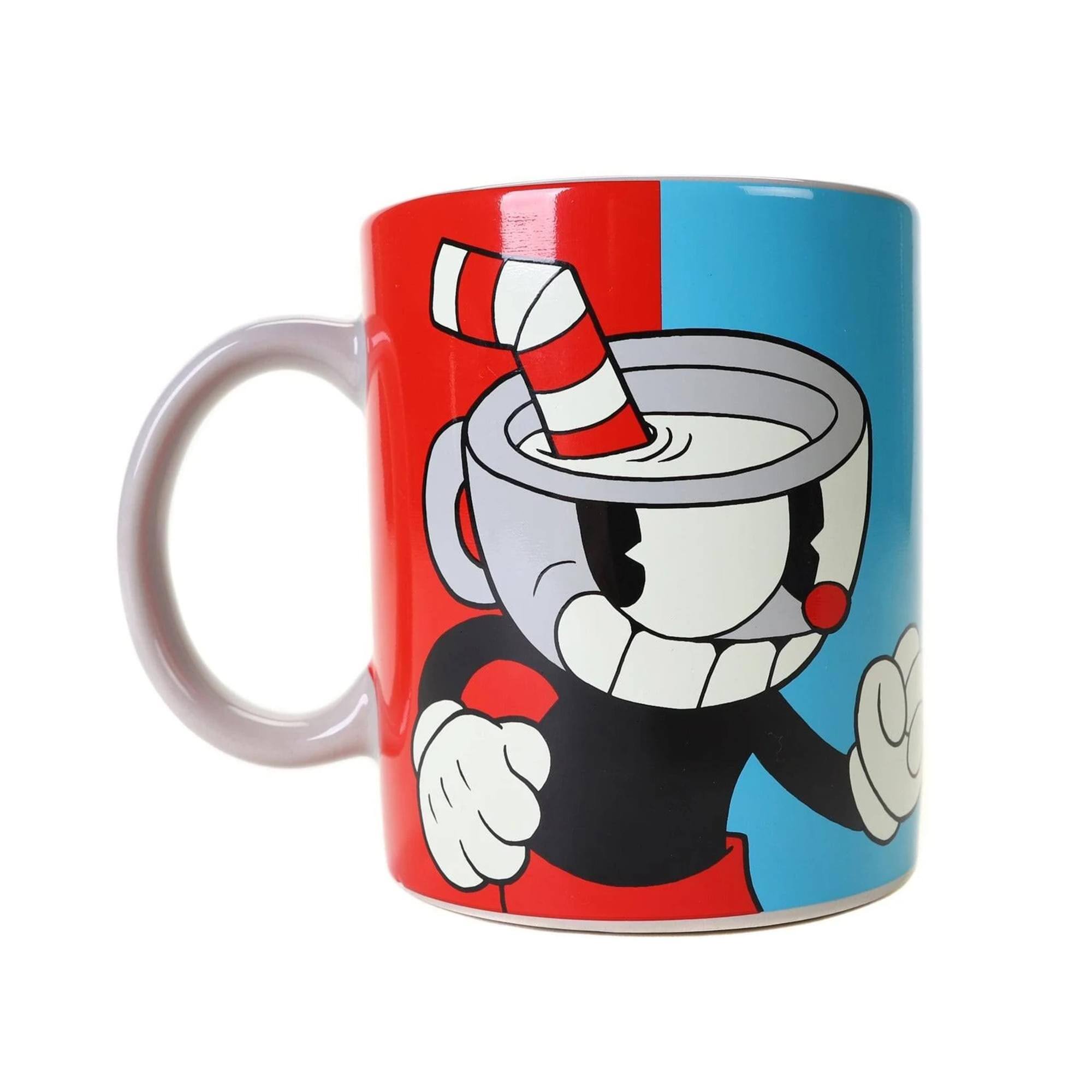 Alt View 1. Just Funky - Cuphead and Mugman 16oz Ceramic Mug - Red.