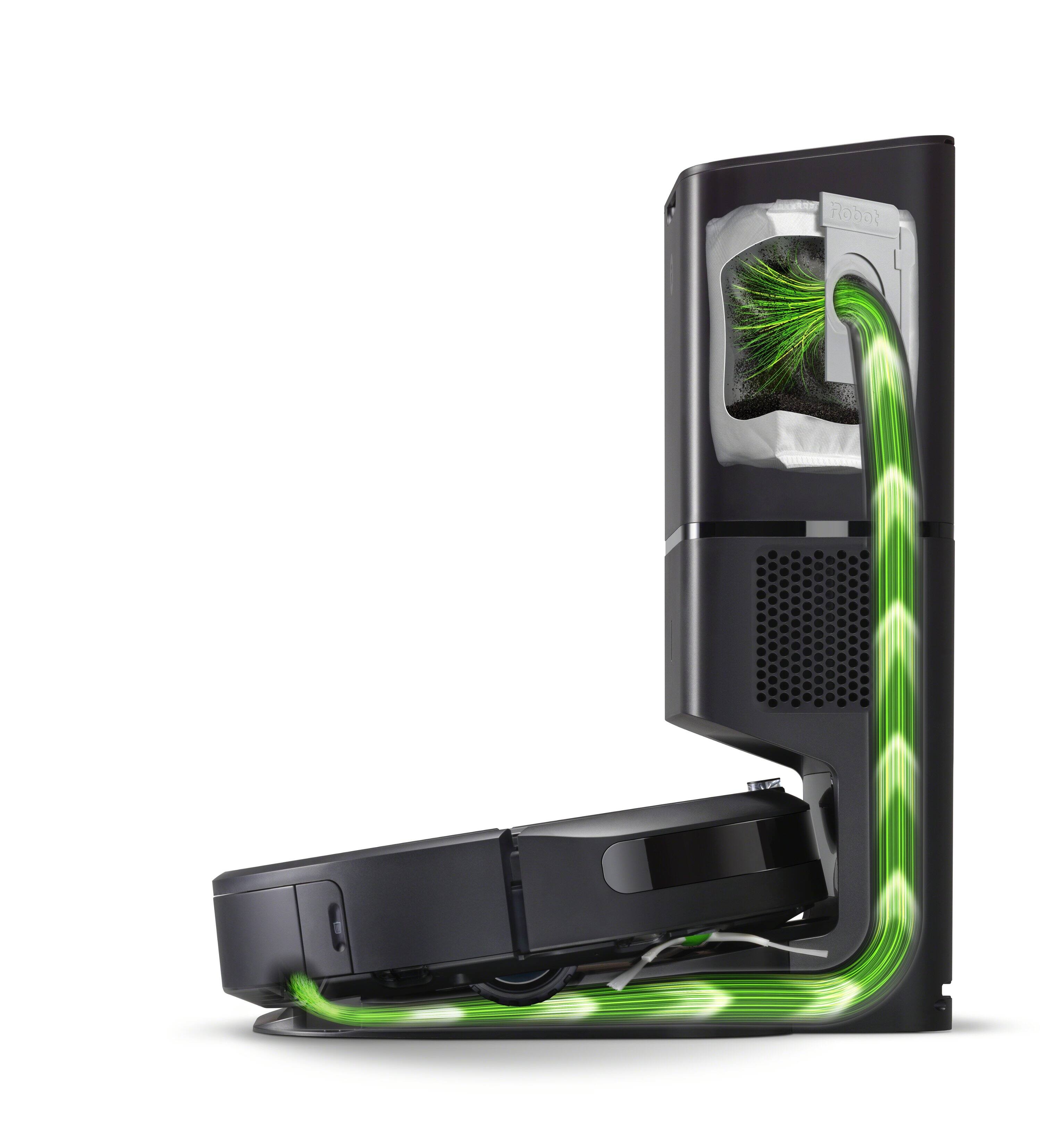 Alt View 1. iRobot - Roomba i8+ (8550) Wi-Fi Connected Self-Emptying Robot Vacuum - Medium Silver.