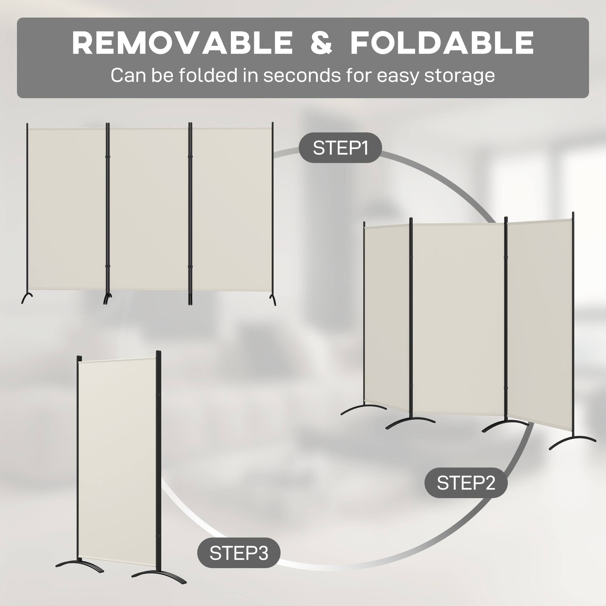 REMOVABLE & FOLDABLE
Can be folded in seconds for easy storage
STEP1
STEP2
STEP3