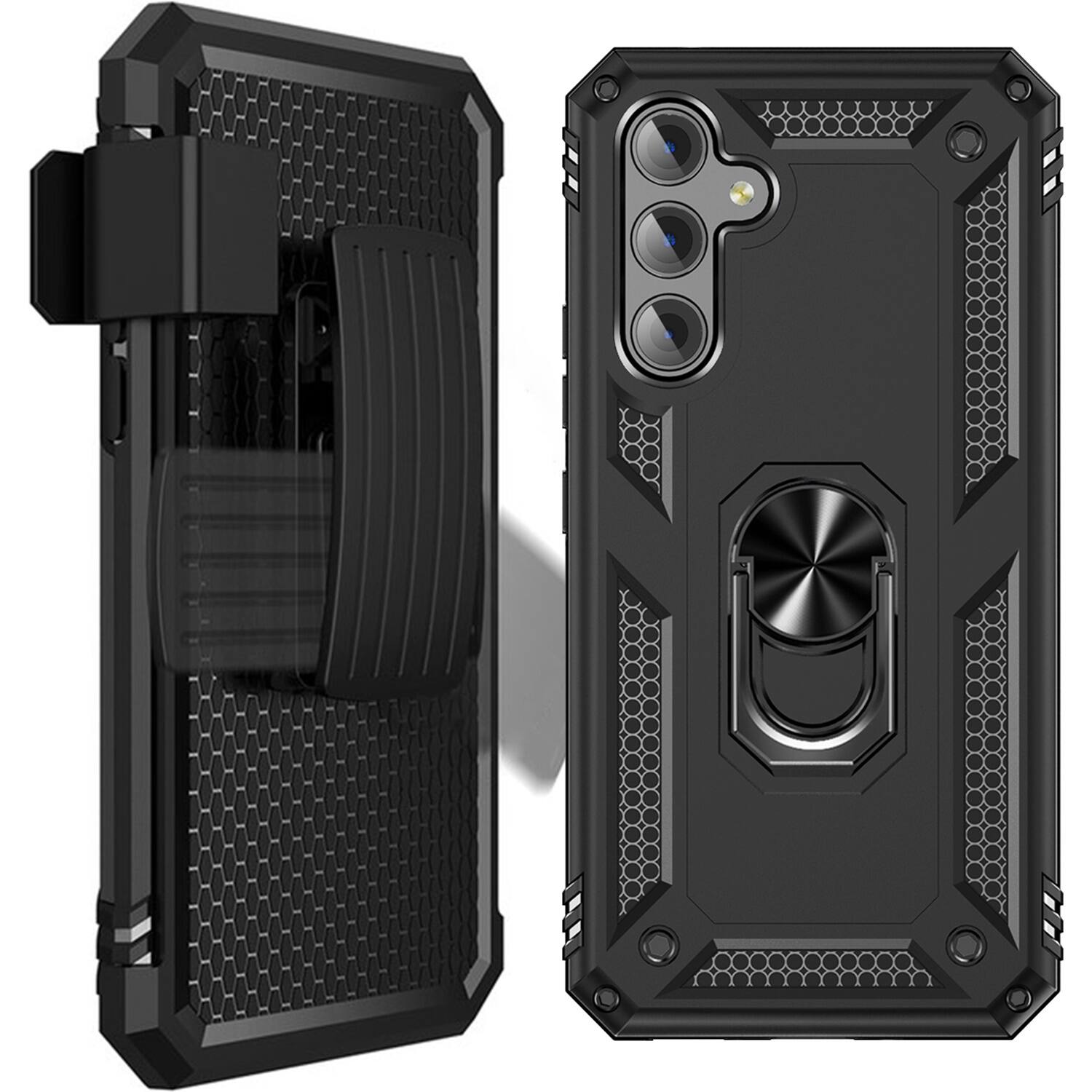 Alt View 13. SaharaCase - Military Kickstand Series with Belt Clip Case for Samsung Galaxy A54 5G - Black.