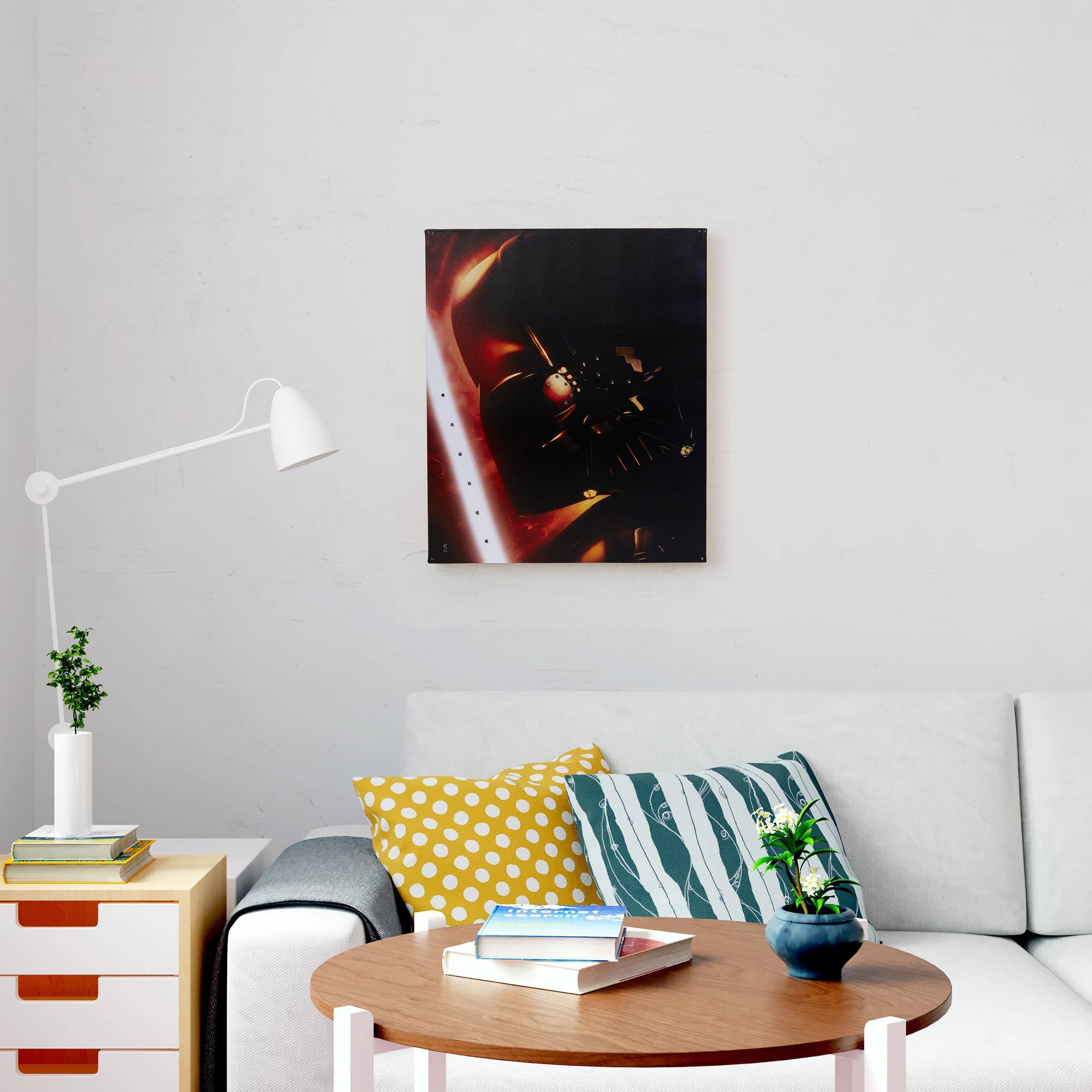 Alt View 4. Star Wars - Star Wars Illuminated Canvas Art - 23.9”x19.9” - Darth Vader - Black/Red.