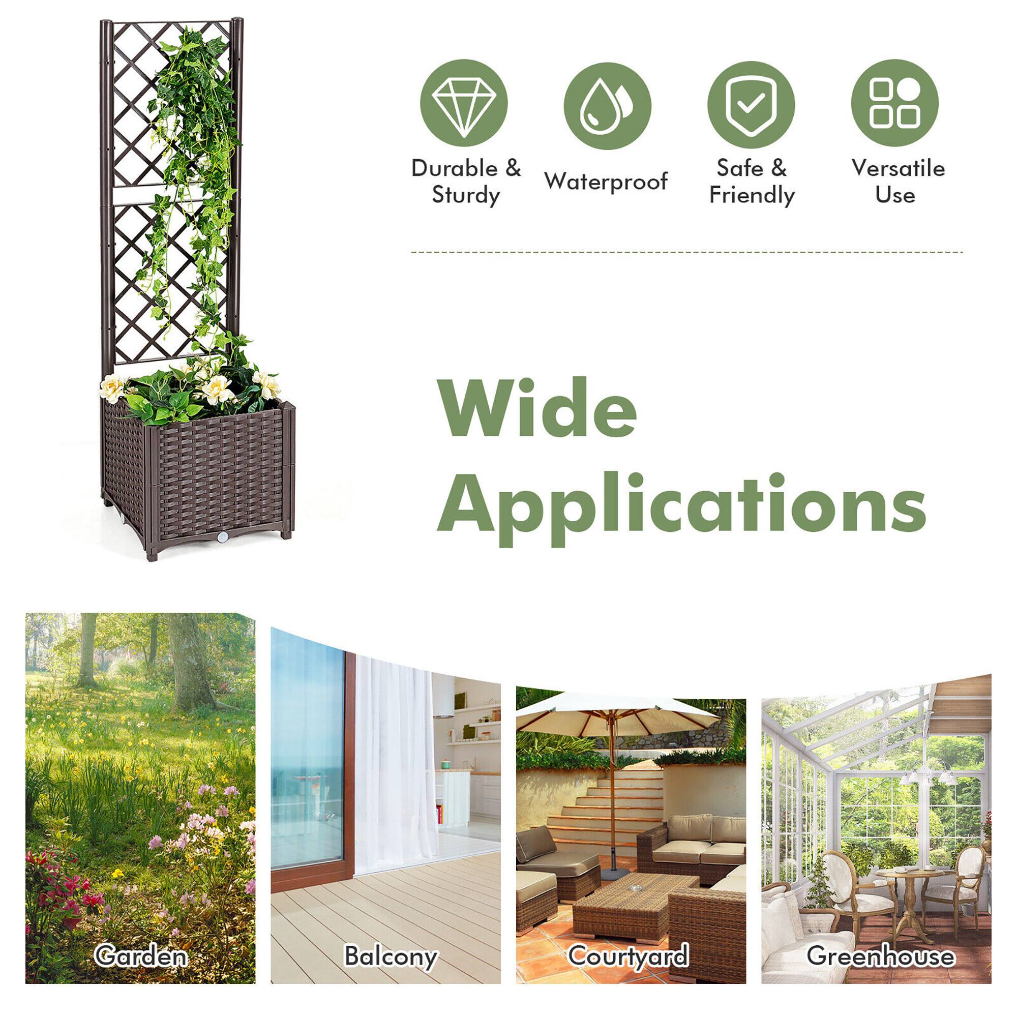 Durable & Sturdy  
Waterproof  
Safe & Friendly  
Versatile Use  

Wide Applications  

Garden  
Balcony  
Courtyard  
Greenhouse