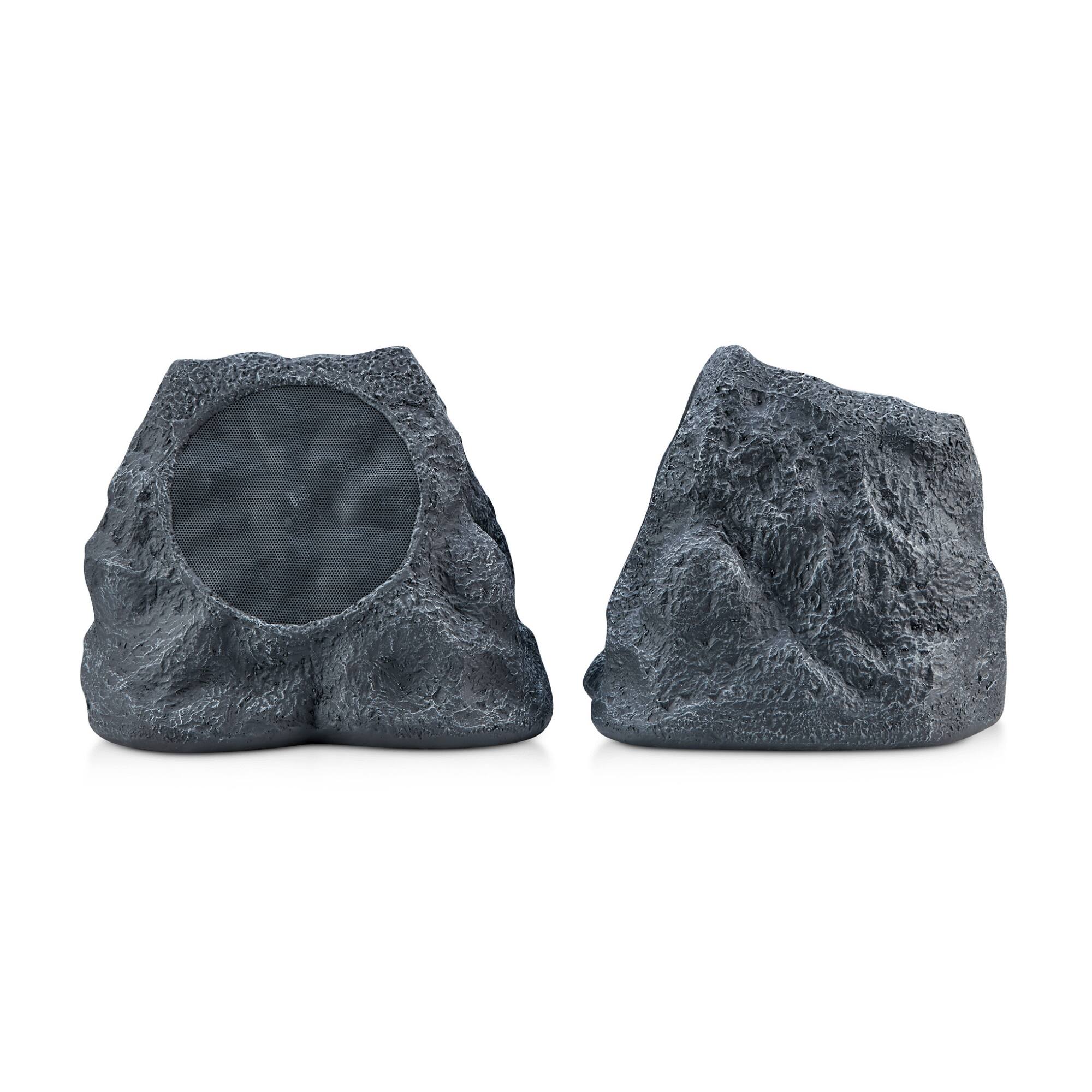 Alt View 2. SoundPro - 1-Pair Bluetooth Multi-Link Solar Rechargeable Wireless Rock Speakers - Gray Slate.