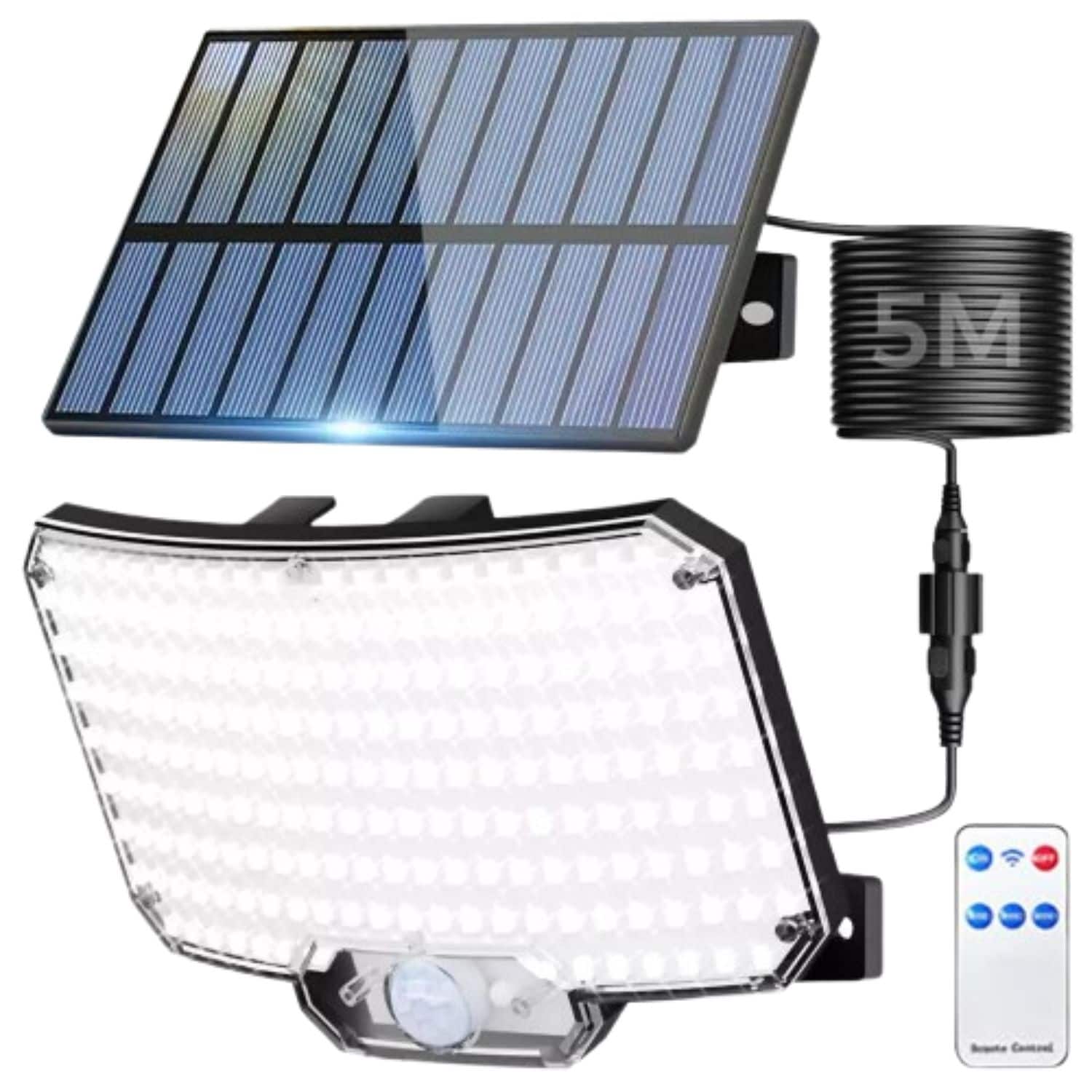 Stock Preferred - 234 LED Solar Wall Light Motion Sensor Security Flood Lamp - Black