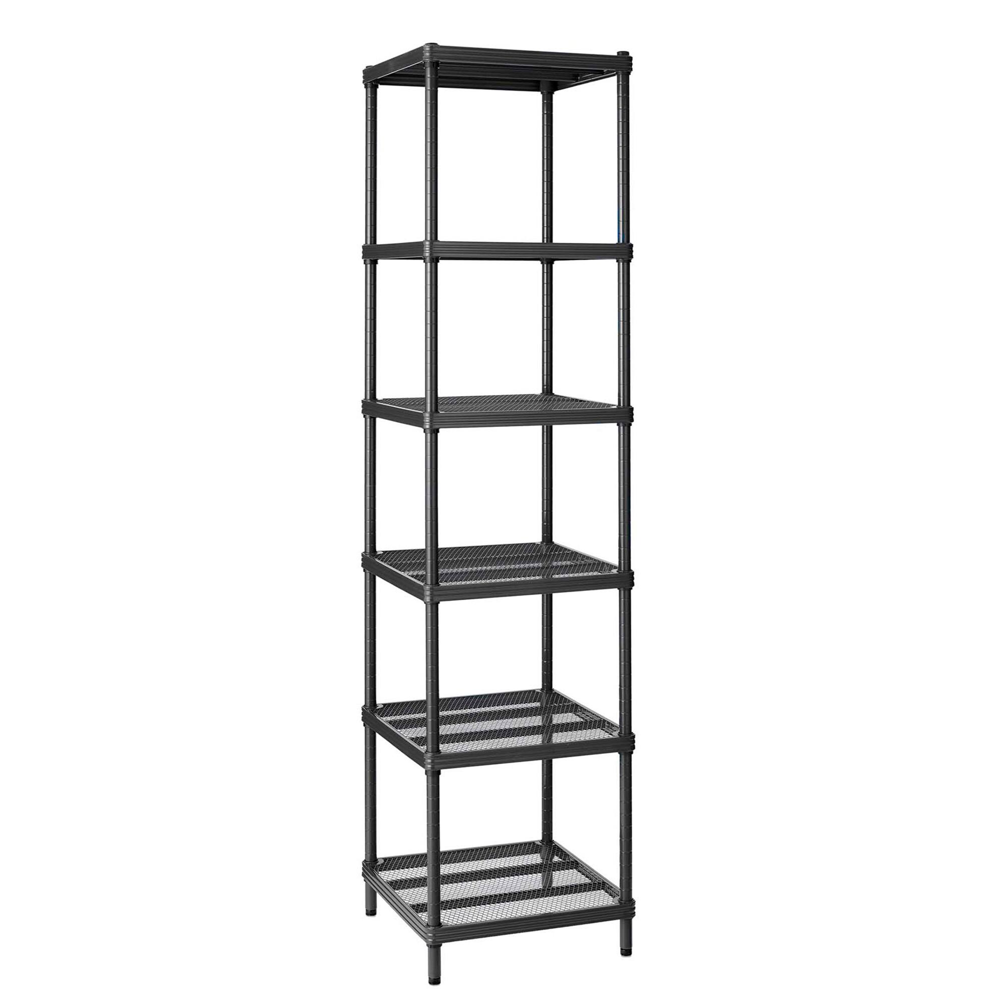 Alt View 5. Design Ideas - Design Ideas MeshWorks 6 Tier Tower Metal Storage Shelving Unit Rack, Black - Black.