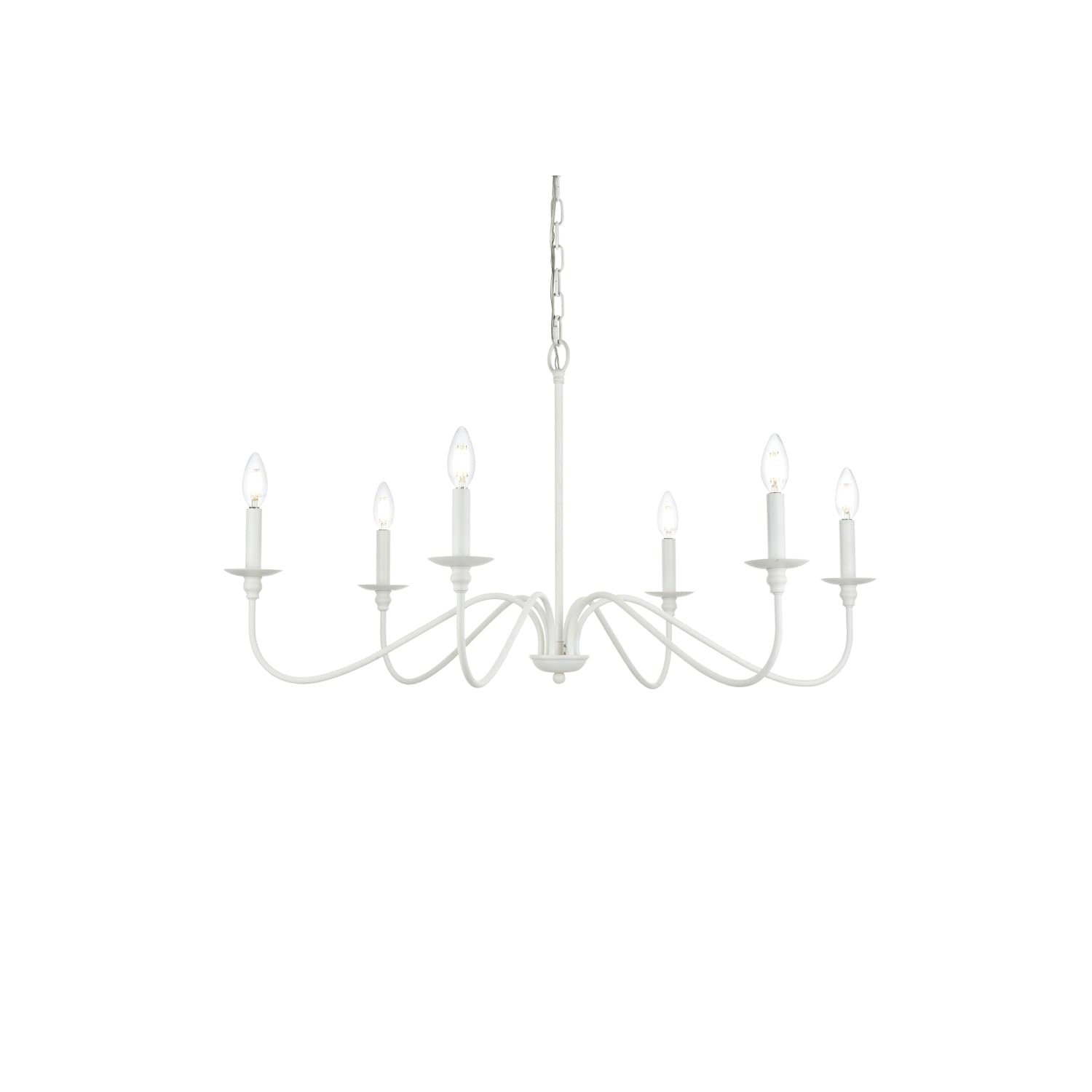 Left. Living District - Rohan 30 inch chandelier in White - White.