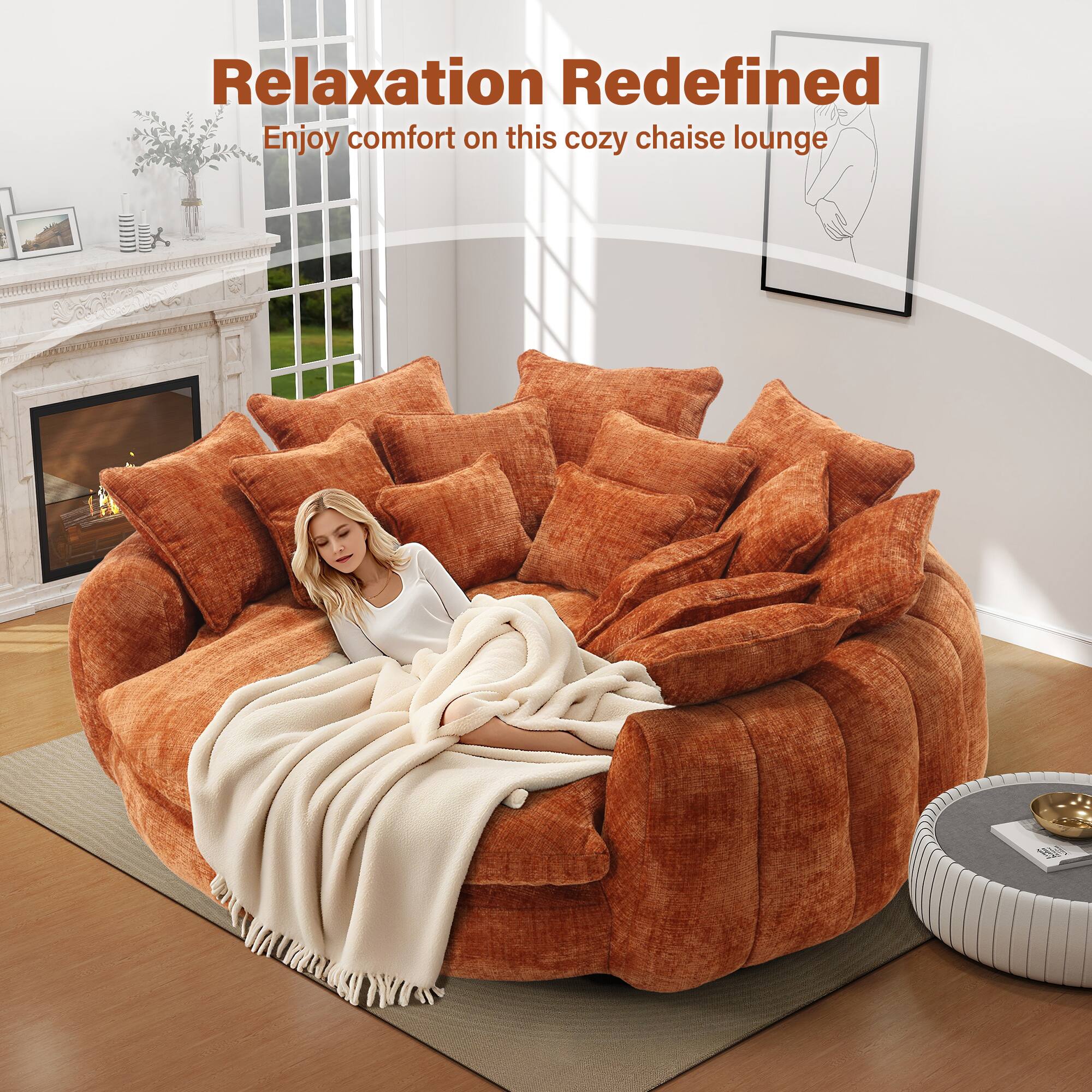 Relaxation Redefined  
Enjoy comfort on this cozy chaise lounge