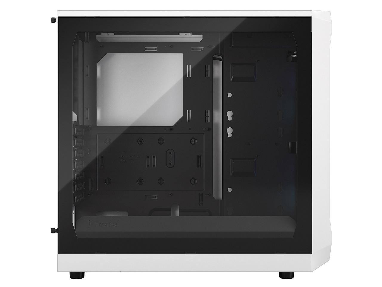 Alt View 4. Fractal Design - Fractal Design Focus 2 RGB White ATX mATX Mini ITX Clear Tinted Tempered Glass Mid Tower Computer Case - White.