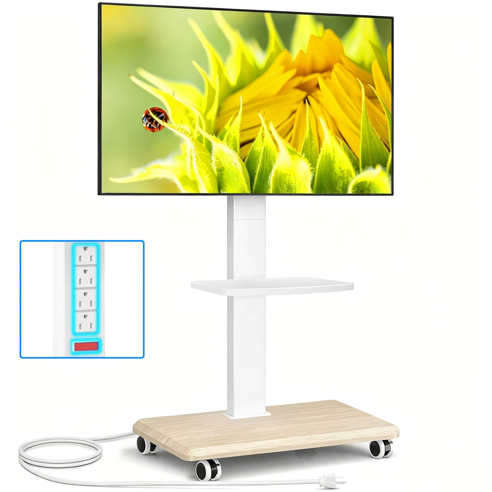 Rfiver - Suitable for 32 to 75 inch mobile TV stands - White