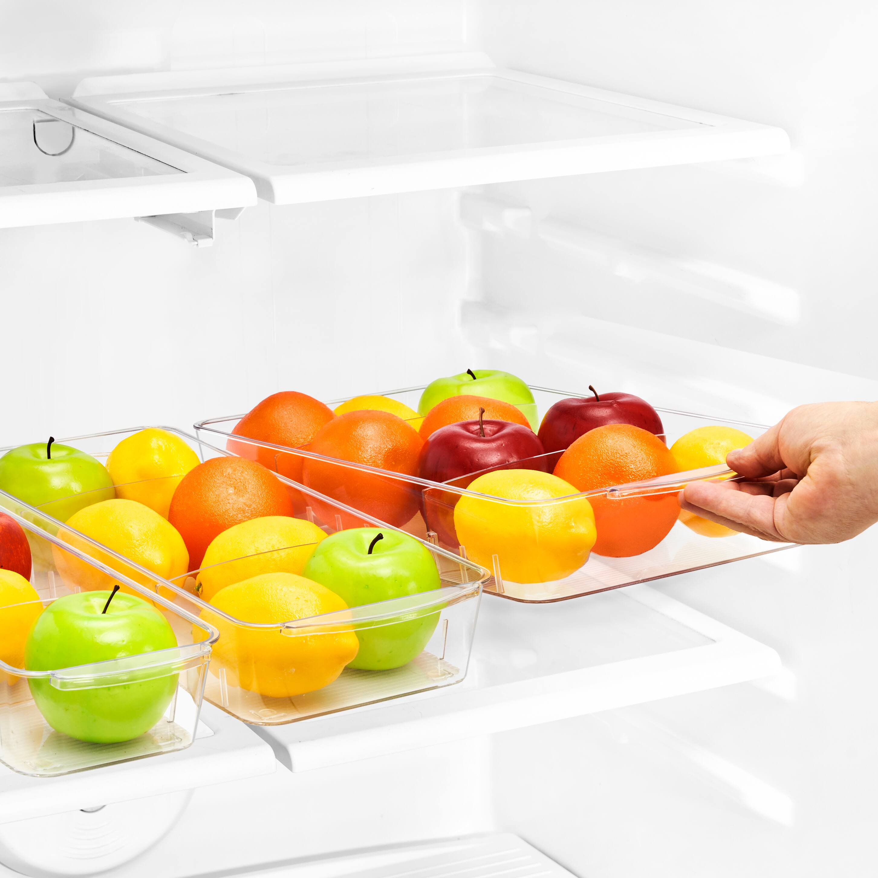 Back. Sorbus - Sorbus Fridge Organizer on Wheels - Rolling Fridge Organizers and Storage Clear Design with Dividers & Handles - Clear.