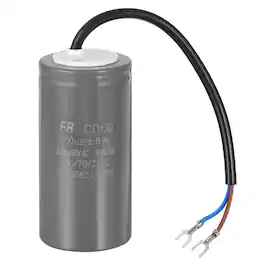 Unique Bargains - CD60 Run Capacitor 250uF 450V 5% Motor Starting with 2 Wires for Air Compressor Washing Machine - Gray