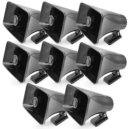 Front. Pyle - Pyle 8" PA Horn Speaker for Indoor/Outdoor Use, 65W Peak Power, Black, 8 Pack - Black.