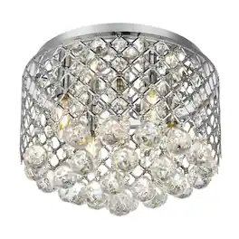 Living District - Tully Collection Flushmount D13.5 H9.4 Lt:4 Finish - Chrome