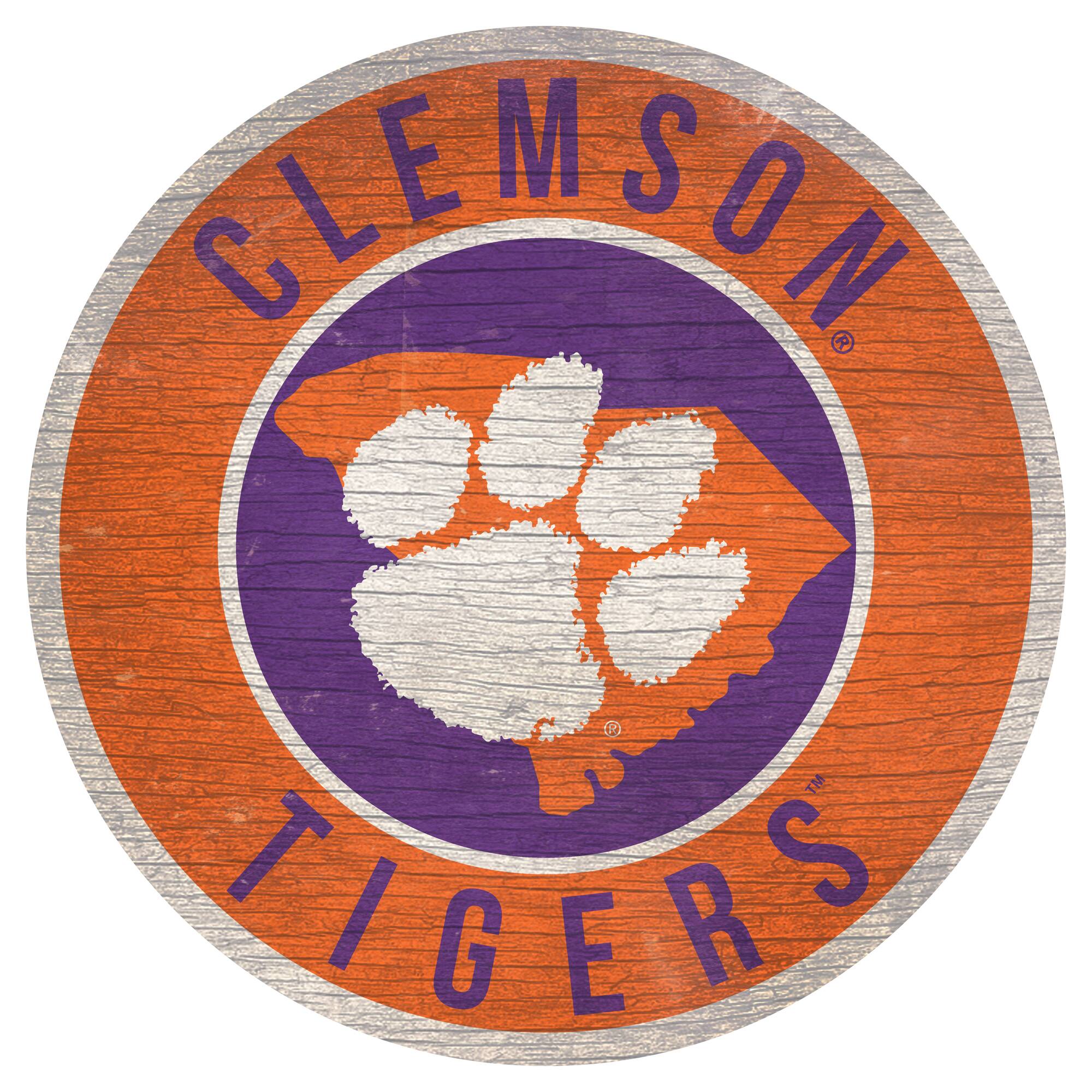 Clemson Tigers 12'' x 12'' State Circle Sign