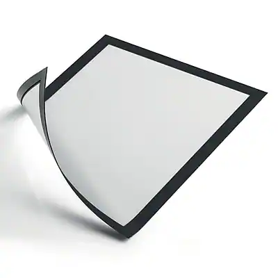 Front. Durable - DURAFRAME Sign Holder, 8.5" x 11", Wall Mounted, Vertical/Horizontal, Bottom/Side Loading, Black/Silver, 2/Pack - Black/Silver.