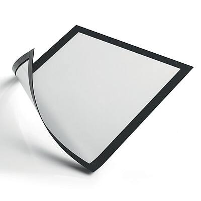 Front. Durable -  DURAFRAME Sign Holder, 8.5" x 11", Wall Mounted, Vertical/Horizontal, Bottom/Side Loading, Black/Silver, 2/Pack - Black/Silver.