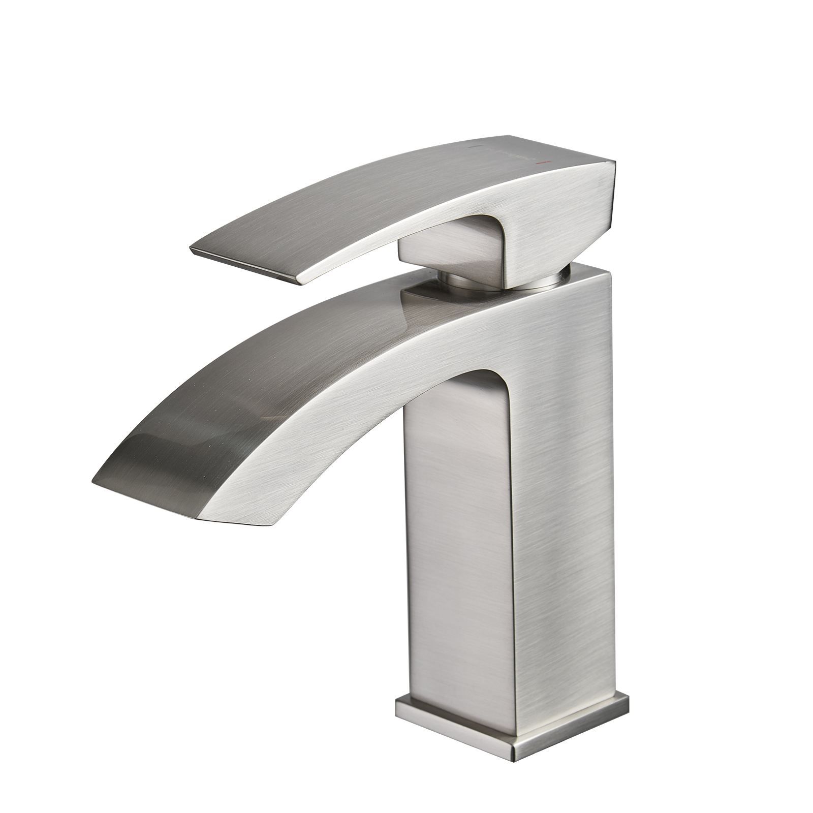 Front. Boyel Living - Single Hole Single Handle Bathroom Faucet Brushed Nickel with Supply Lines Brass Durable Modern Easy Install - Brushed Nickel.