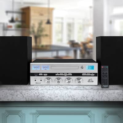 Victor Audio Victor Milwaukee Desktop Stereo System Black VDTS Victor Audio Victor Milwaukee Desktop Stereo System Black VDTS