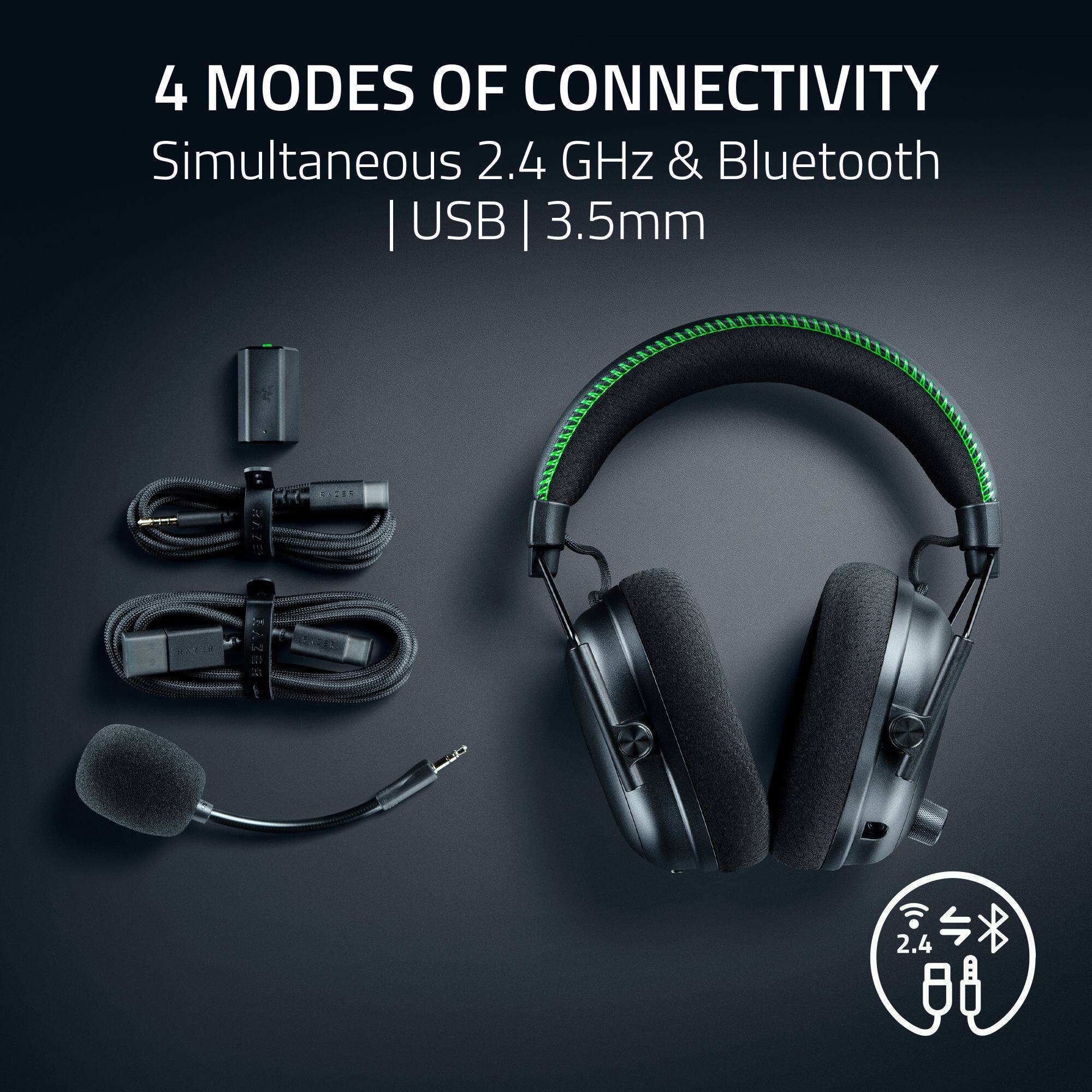 4 MODES OF CONNECTIVITY Simultaneous 2.4 GHz & Bluetooth | USB | 3.5mm