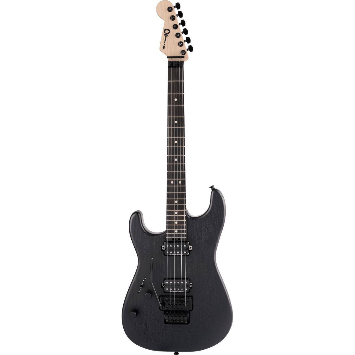Front. Charvel - Charvel Pro-Mod San Dimas Style 1 HH FR E Sassafras Left-Handed Electric Guitar, Ebony Fingerboard, Satin Black.