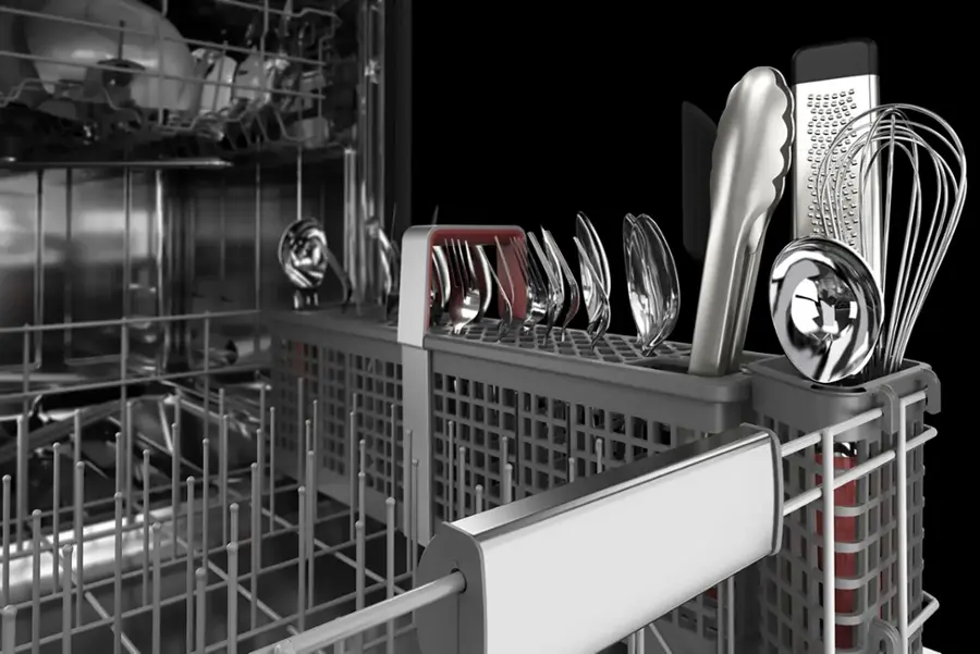Alt View 26. KitchenAid - 24" Top Control Built-In Stainless Steel Tub Dishwasher with 3rd Rack, 360 Max Jets, 44 dBA - Stainless steel.