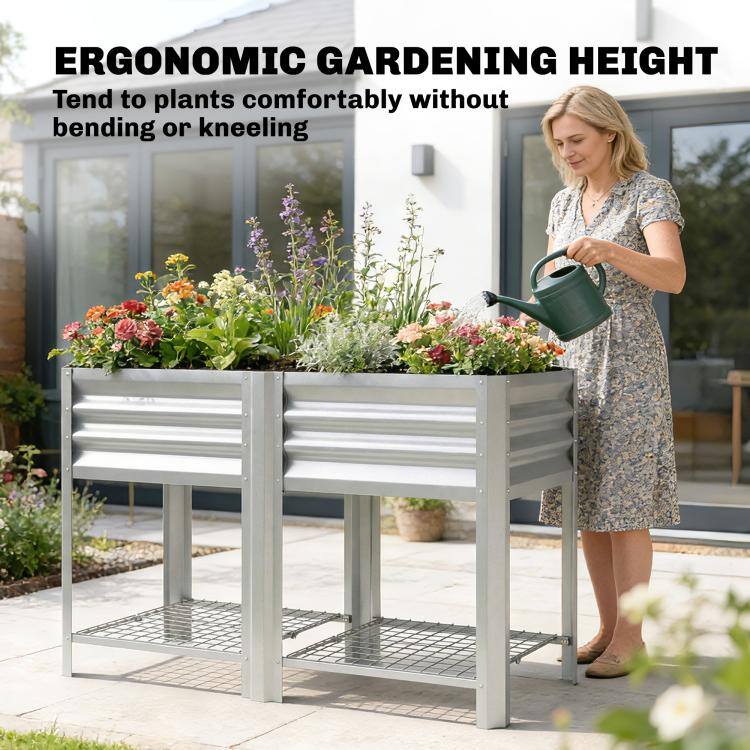 ERGONOMIC GARDENING HEIGHT  
Tend to plants comfortably without bending or kneeling