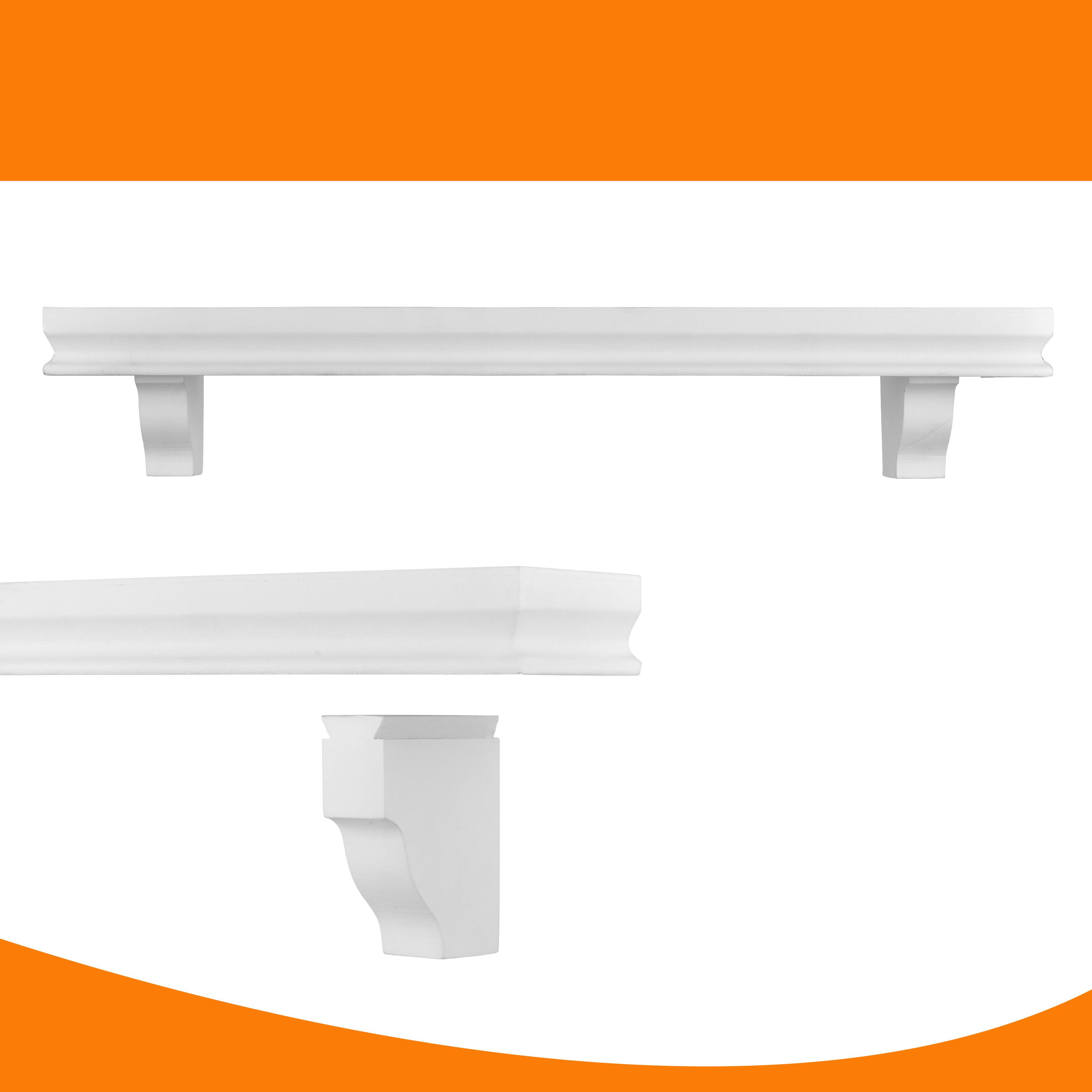 Alt View 3. Danya B - 24" Wall Display Ledge Shelves – (Set of 2) - White - White.