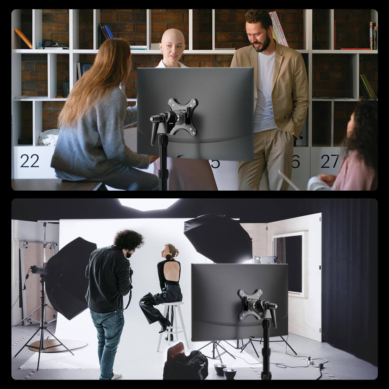 Alt View 2. Neewer - VESA Mount, Arca QR, 5/8", 44lb - Black.