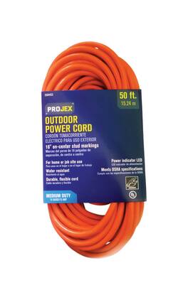 ProjeX - Outdoor 50 ft. L Extension Cord 14/3 SJTW - Orange