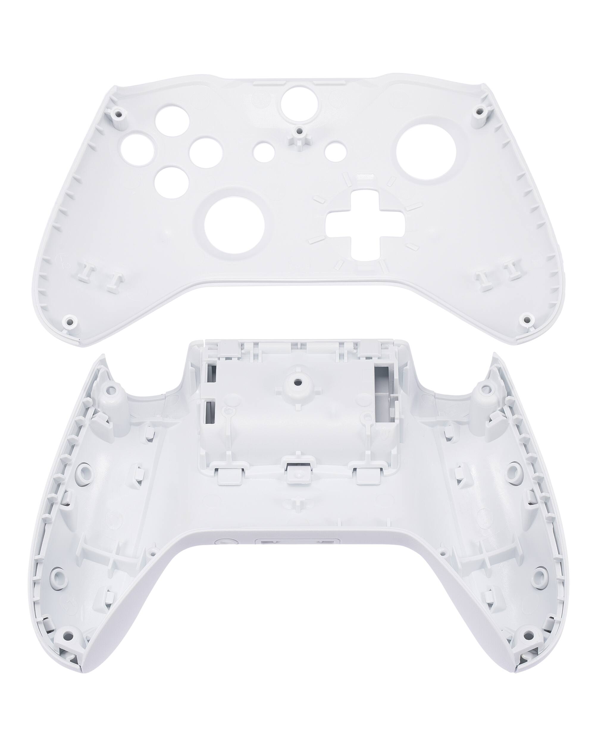 Alt View 3. Microsoft - Controller Faceplate Shells (Top and Bottom) Compatible For Xbox One S - White - White.
