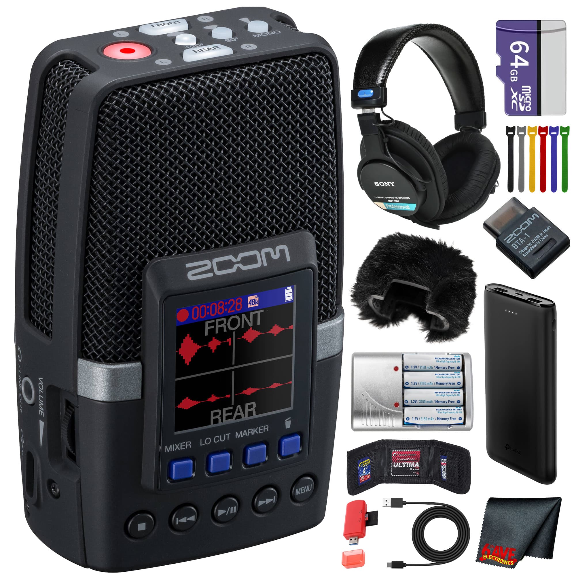 Zoom - H2essential Multi-Mic Float Recorder + BT Adapter + Headphones