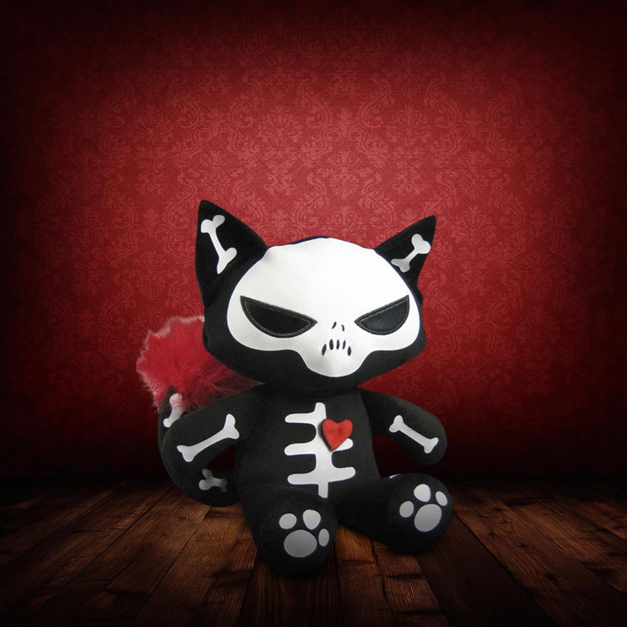 Alt View 1. Toynami - Emily the Strange 8 Inch Skele-Posse Plush | Sabbath - Black.