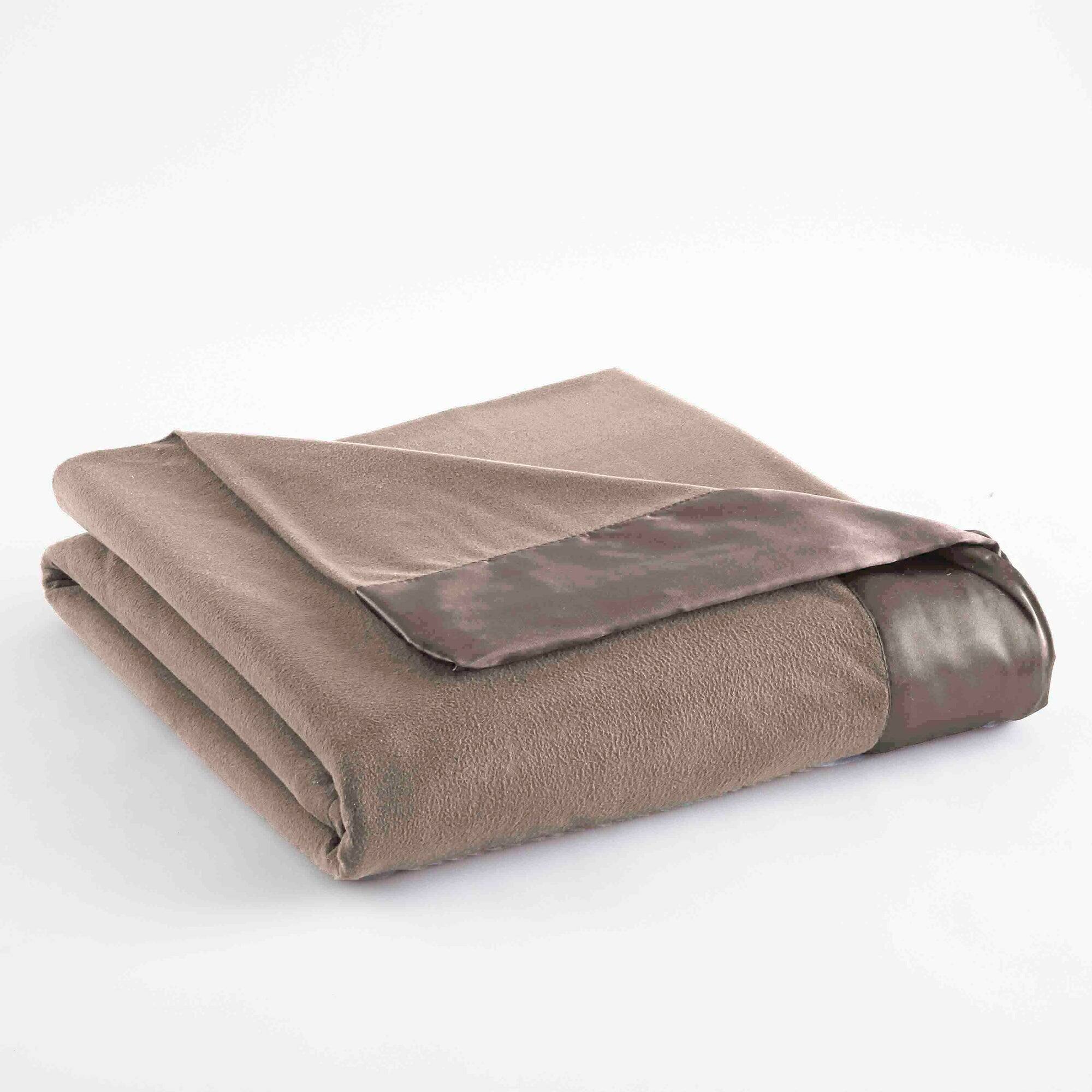 Alt View 2. Shavel Home Products - Shavel Home Products Micro Flannel All Seasons Lightweight Sheet Blanket in Hazelnut - Hazelnut.