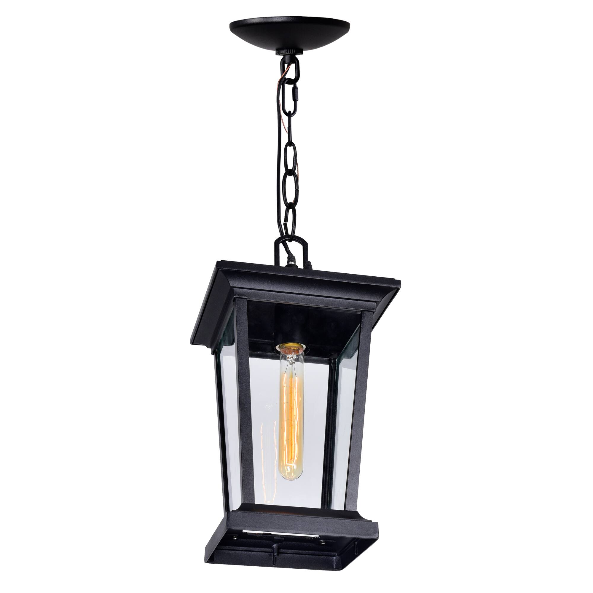 Back. CWI Lighting - Leawood 1 Light Black Outdoor Hanging Light - Black.