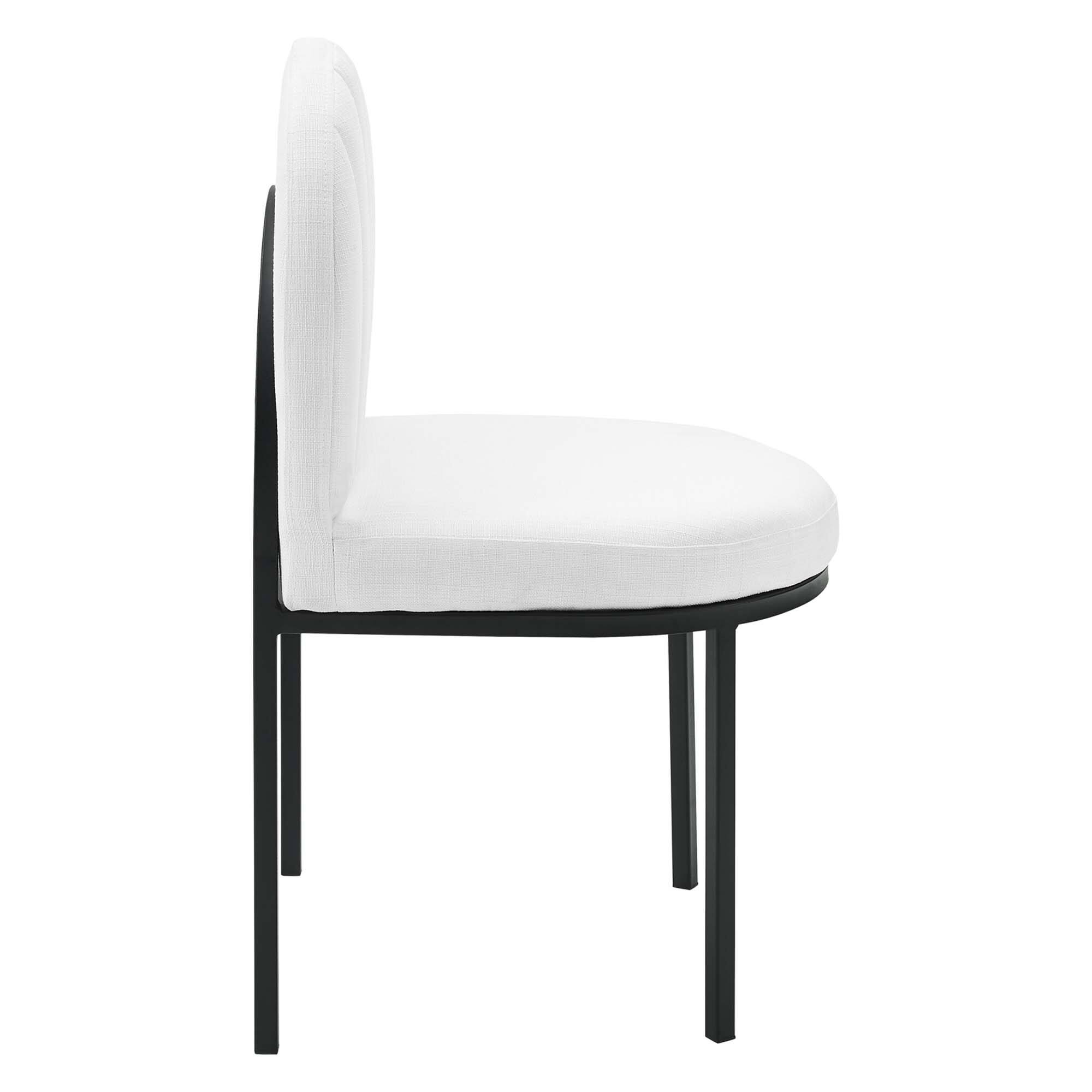 Alt View 1. Modway - Isla Channel Tufted Upholstered Fabric Dining Side Chair by Modway - Black White.