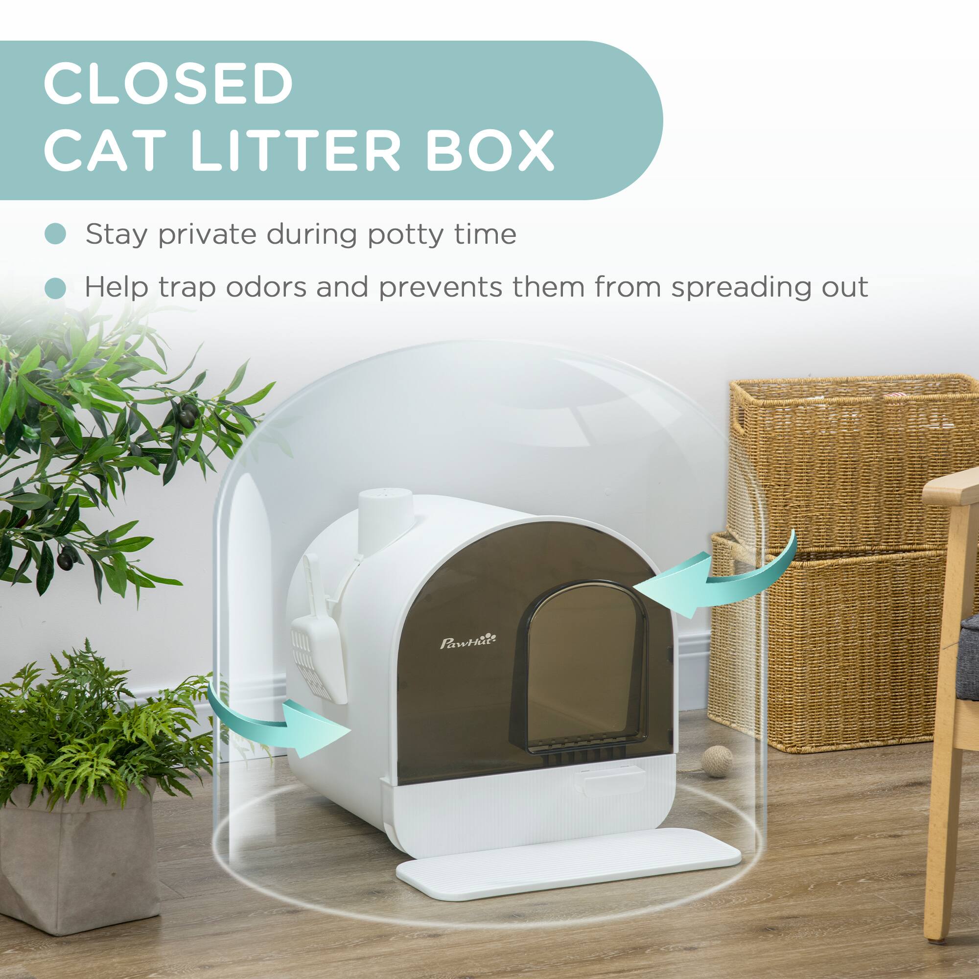 CLOSED CAT LITTER BOX

- Stay private during potty time
- Help trap odors and prevent them from spreading out