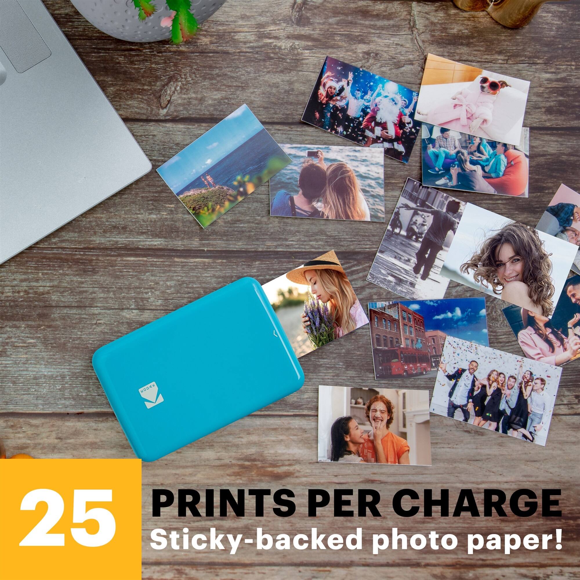 BOA. 25 PRINTS PER CHARGE Sticky-backed photo paper!
