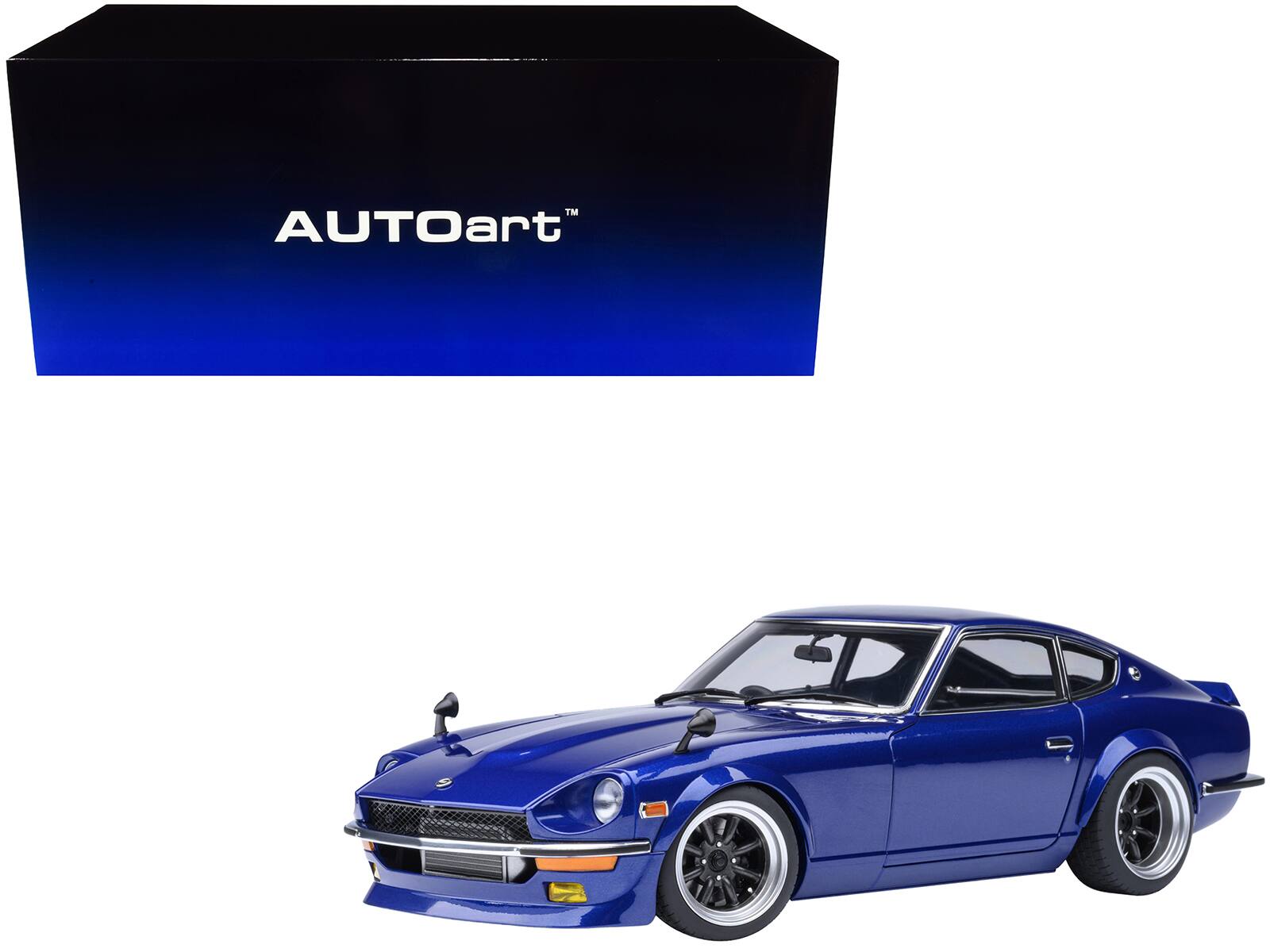 Front. Autoart - Nissan Fairlady Z RHD (Right Hand Drive) "Akuma No Z" Blue Metallic "Wangan Midnight - Comic #1 Version" Manga 1/18 - Blue Metallic.
