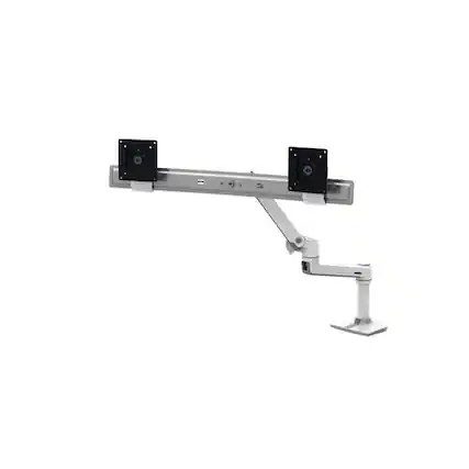 Front. Ergotron - Ergotron 45-489-216 Monitor Desk Mounting Arm - White - 2 Monitors Supported - 25 Inches Screen Support - 22 lb. Load Ca - Black.