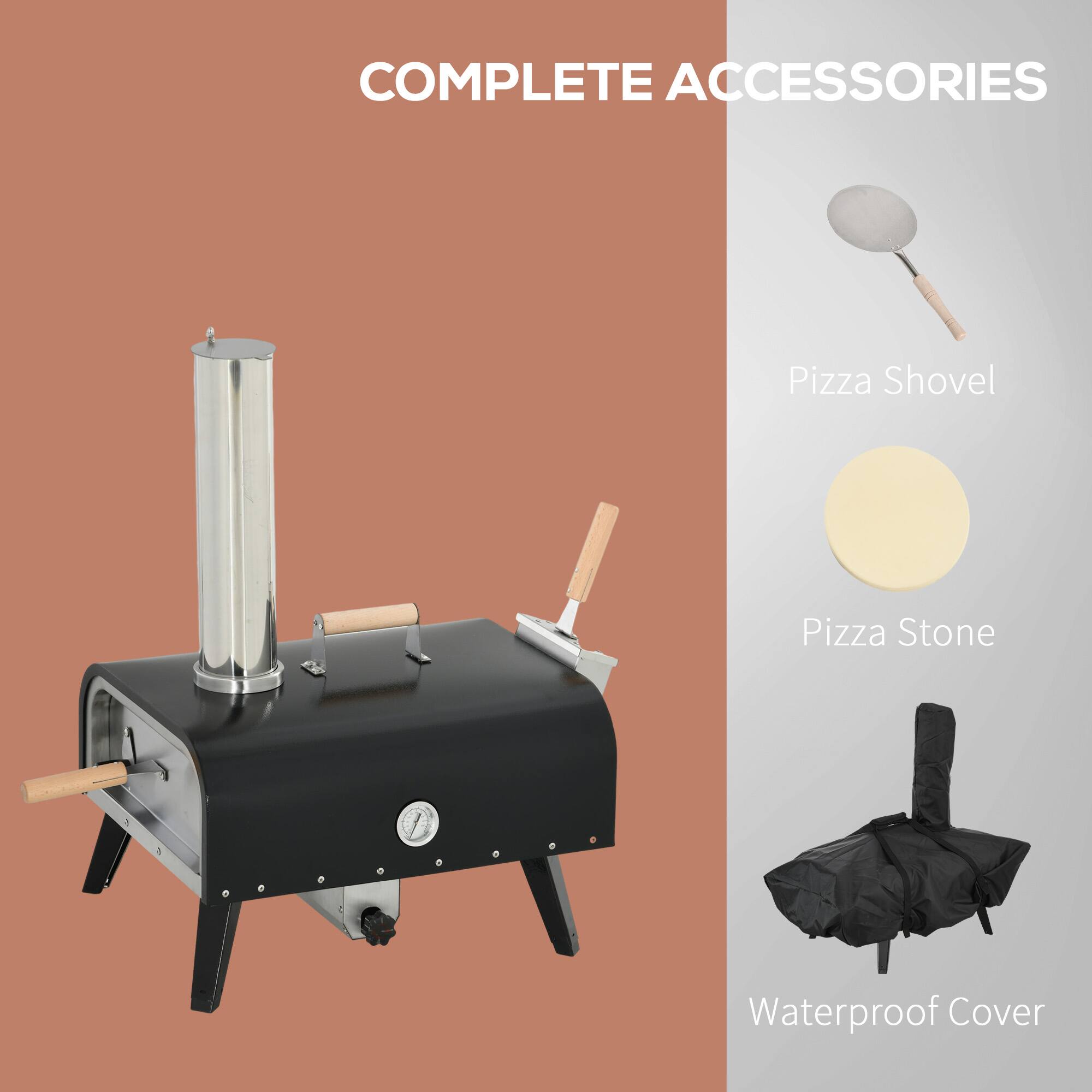 COMPLETE ACCESSORIES

- Pizza Shovel
- Pizza Stone
- Waterproof Cover