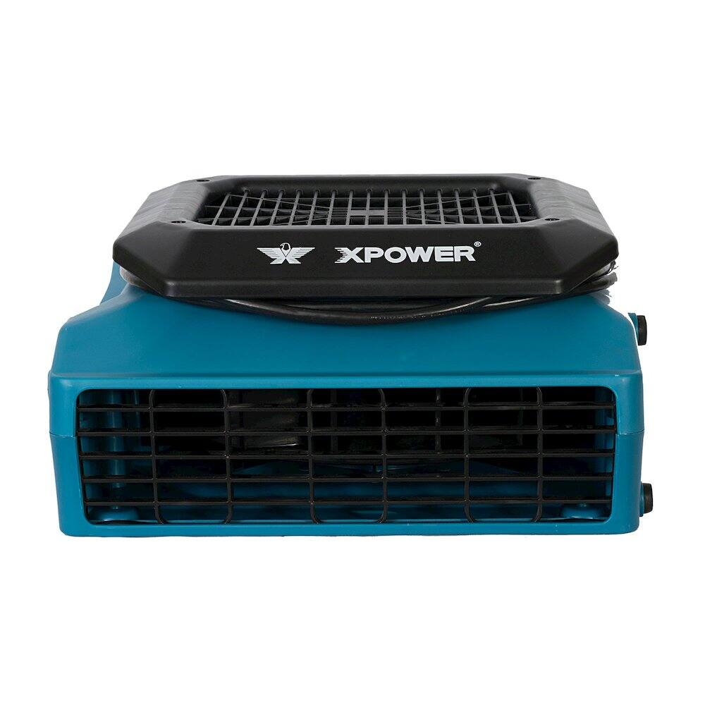 Left. XPOWER - PL-700A 1/3 HP 1050 CFM 3 Speed Low Profile, Floor Fan, Carpet Dryer - Blue - Blue.
