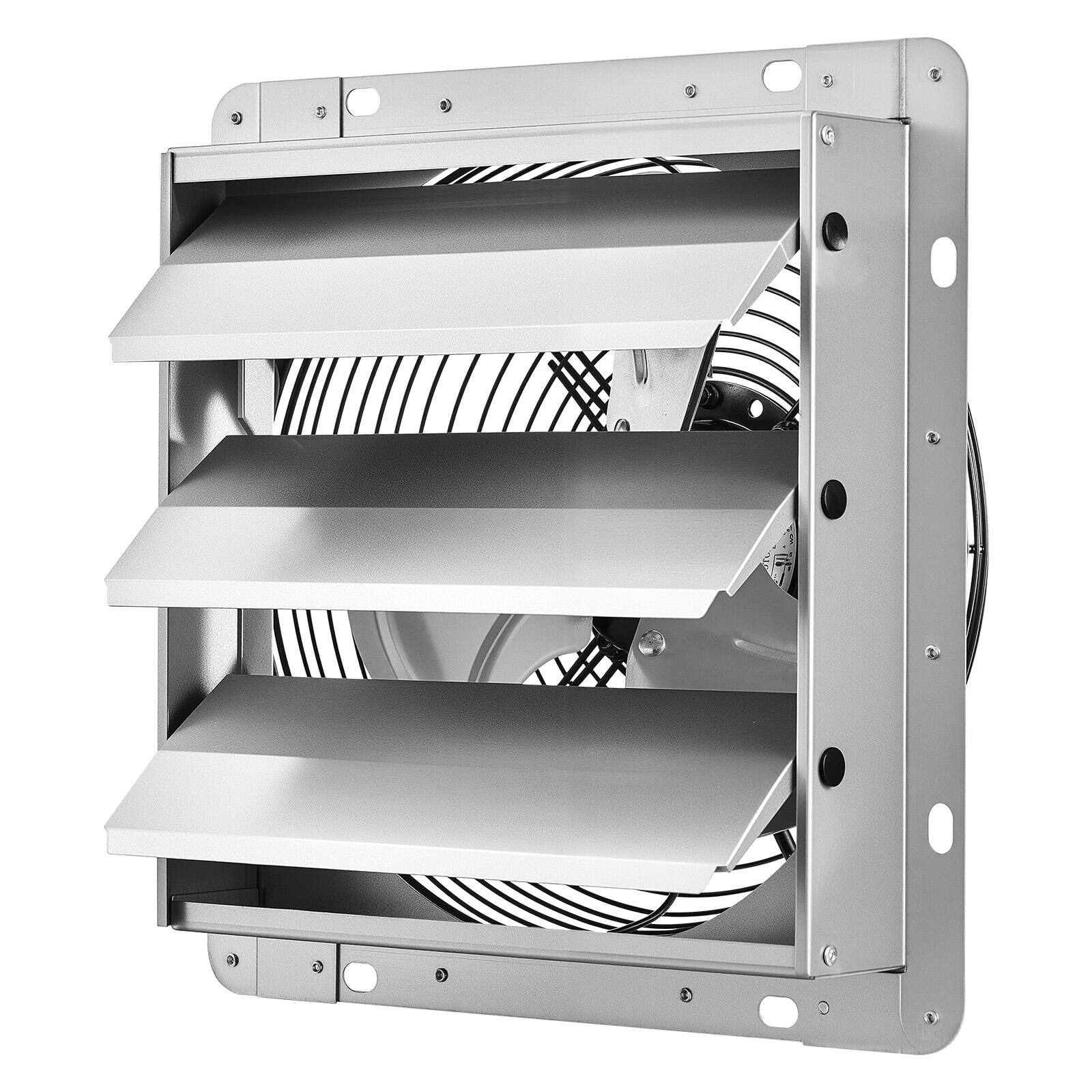 Alt View 5. VEVOR - 10 Inch Shutter Exhaust Fan Wall Mounted 874 CFM Automatic Louvers, Sturdy Steel Housing, Low Noise, AC Motor - Silver.