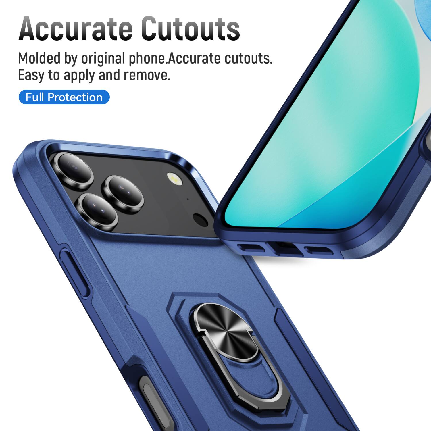 Accurate Cutouts  
Molded by original phone. Accurate cutouts. Easy to apply and remove.  
Full Protection