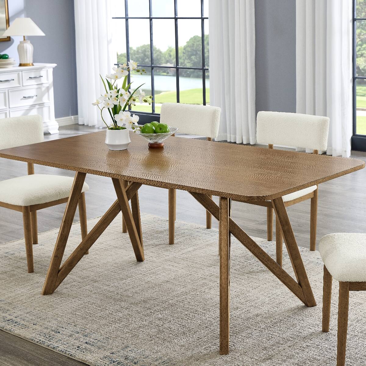 Alt View 1. Loheer - Loheer Light Oak Dining Table, 70 Inch Rectangular Table for Six - Light Oak.