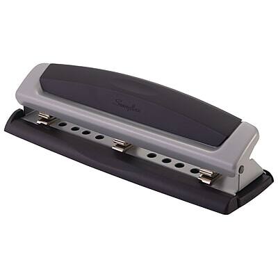 Alt View 2. Swingline - Precision Pro Desktop Adjustable Hole Punch, 10 Sheet Capacity, Black/Silver - Black/Silver.